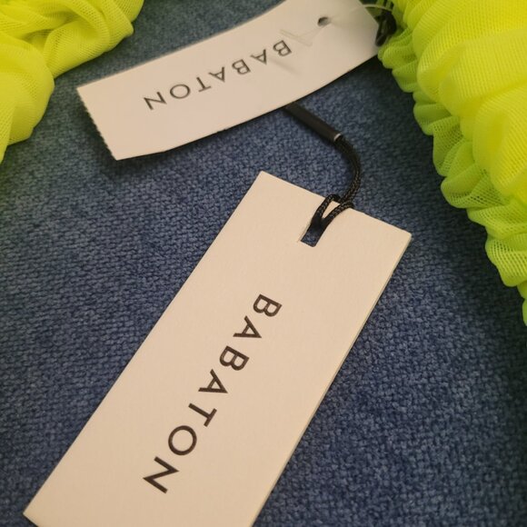 Babaton Neon Green Off-Shoulder Mini Dress - Picture 9 of 10